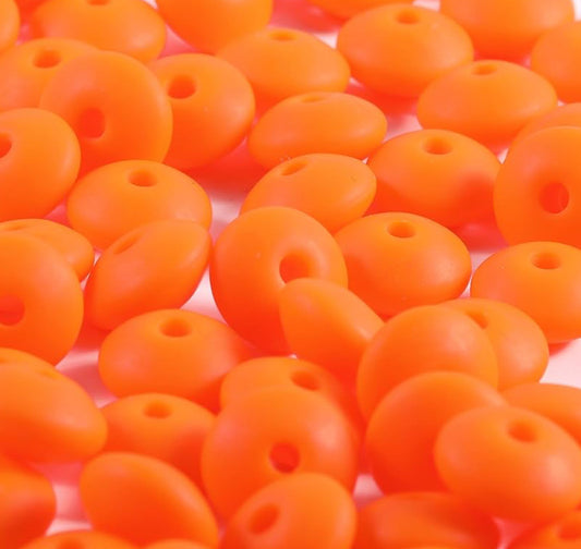 12mm Orange Lentil Bead