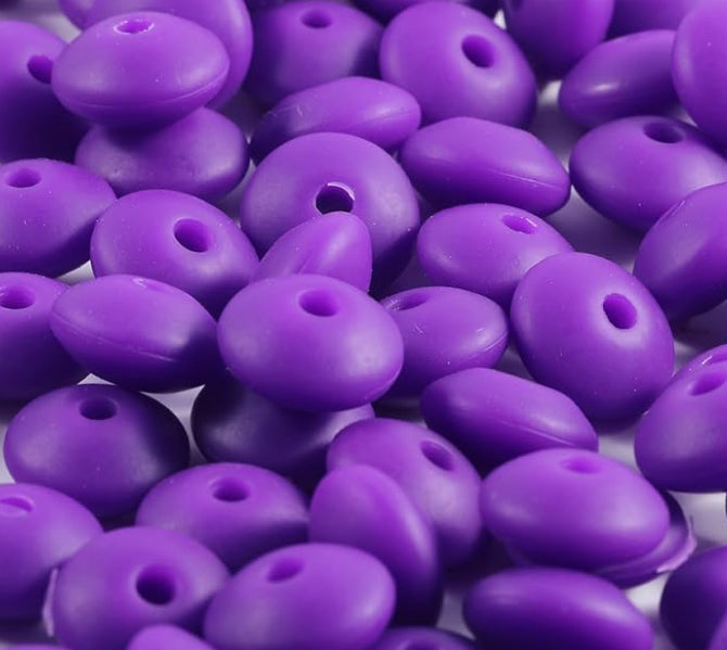 12mm Purple Lentil Bead