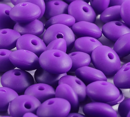 12mm Purple Lentil Bead
