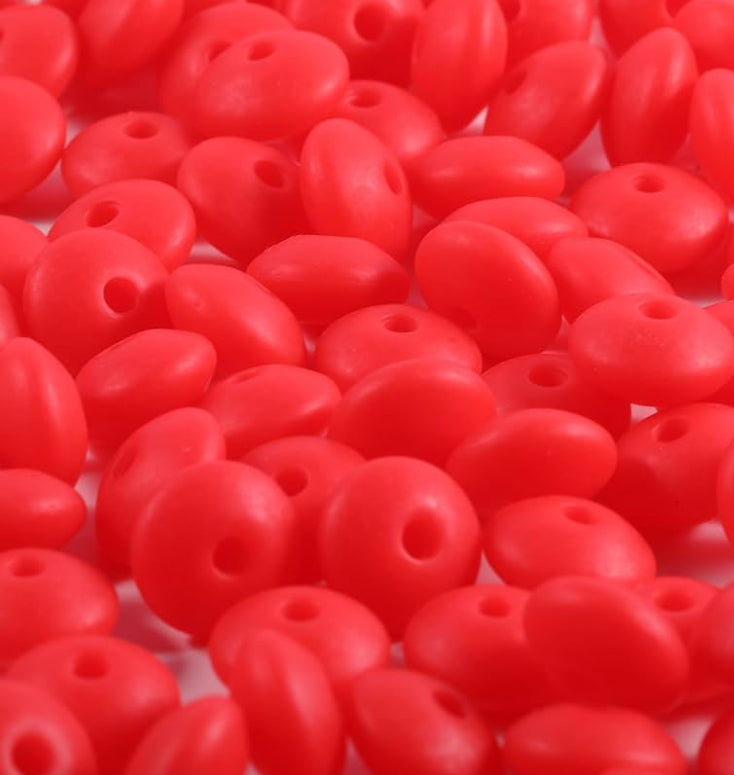 12mm Red Lentil Bead