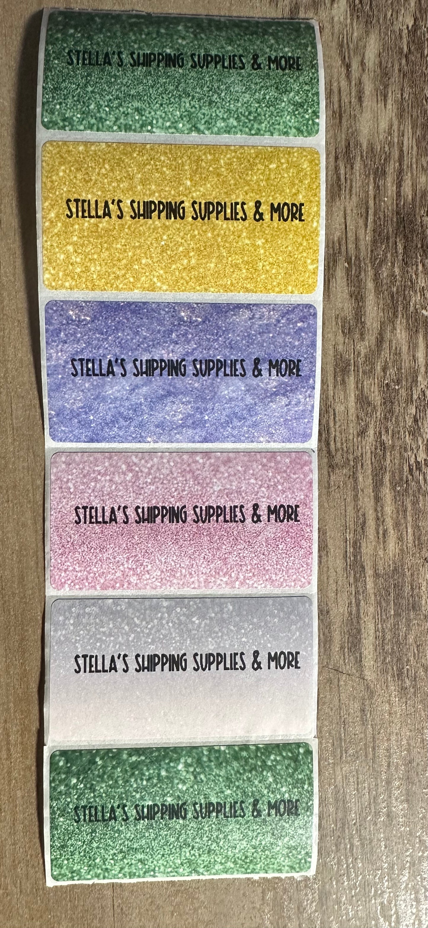 Faux Glitter 2.25x1.25” Thermal Stickers