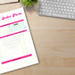 Custom Logo Blank Order Form Sheet