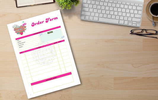 Custom Logo Blank Order Form Sheet