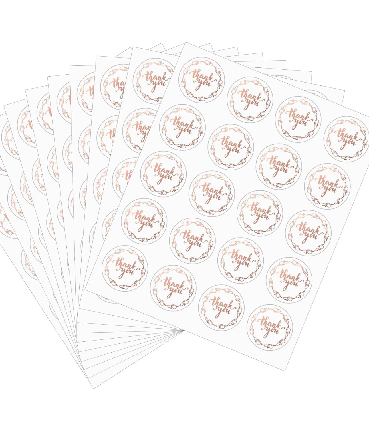 Clear Rose Gold TY Stickers