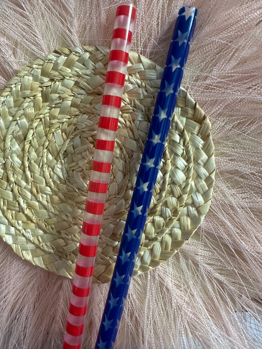 8” Patriotic Reusable Straws