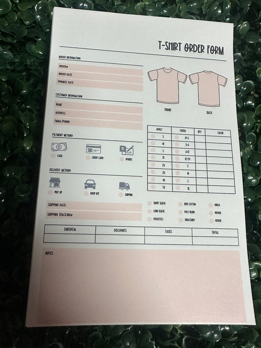 Shirt Order Forms