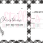 Christmas Gift Certificates