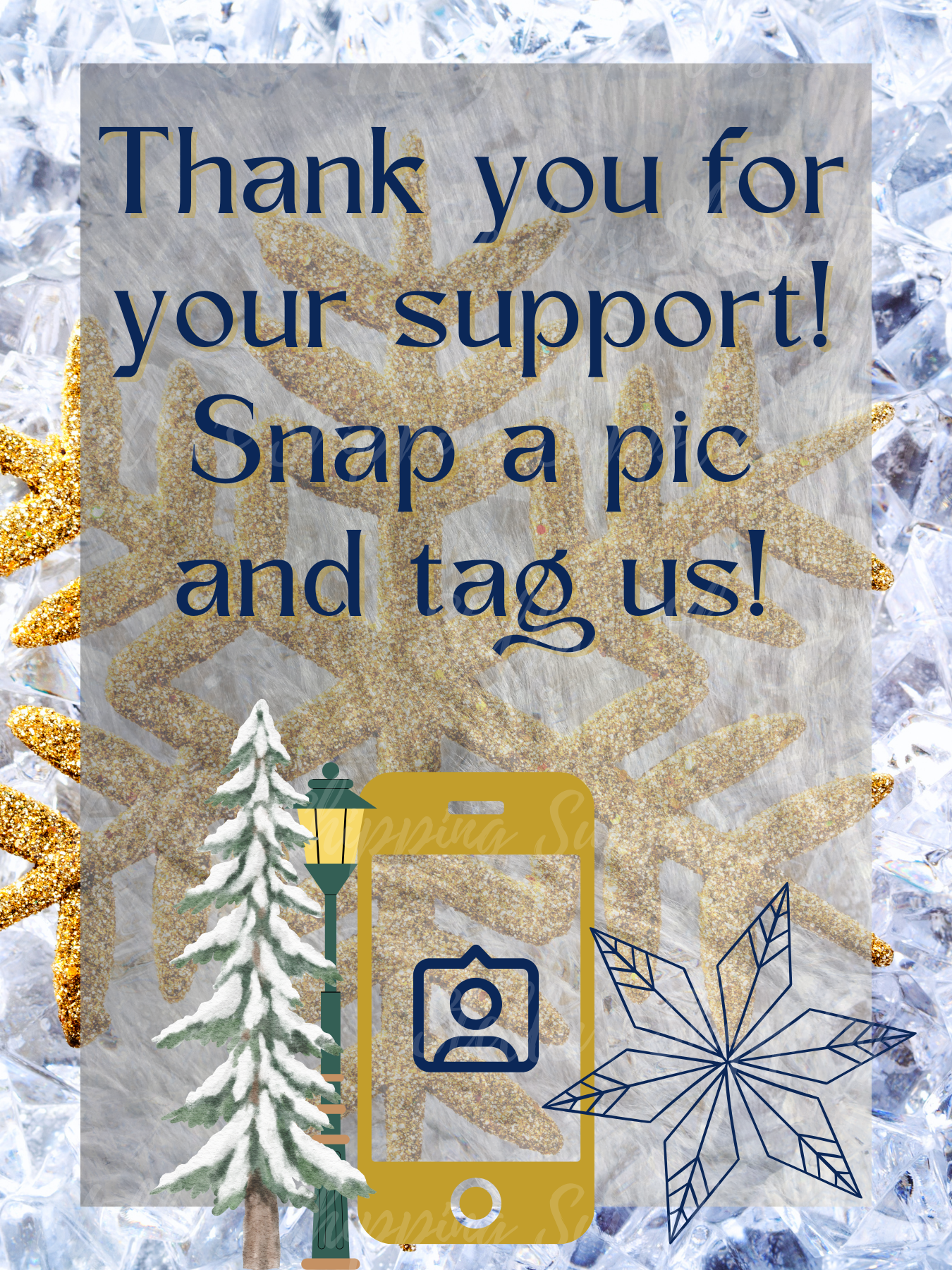 Gold Snow Snap A Pic Cards