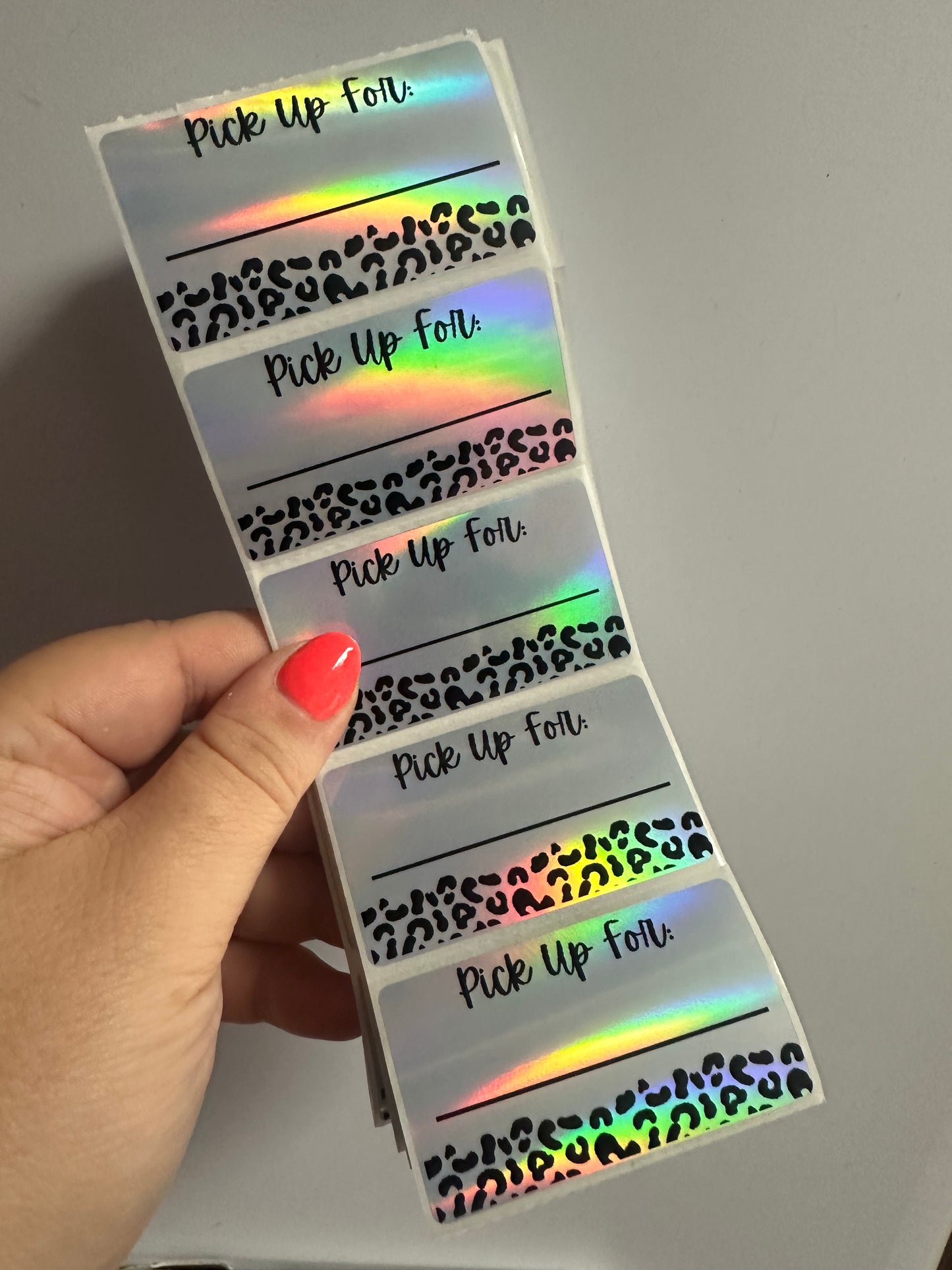 Holo Leopard PU Stickers