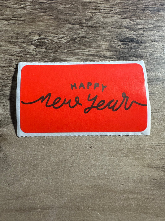 Happy New Year Cursive Thermal Stickers