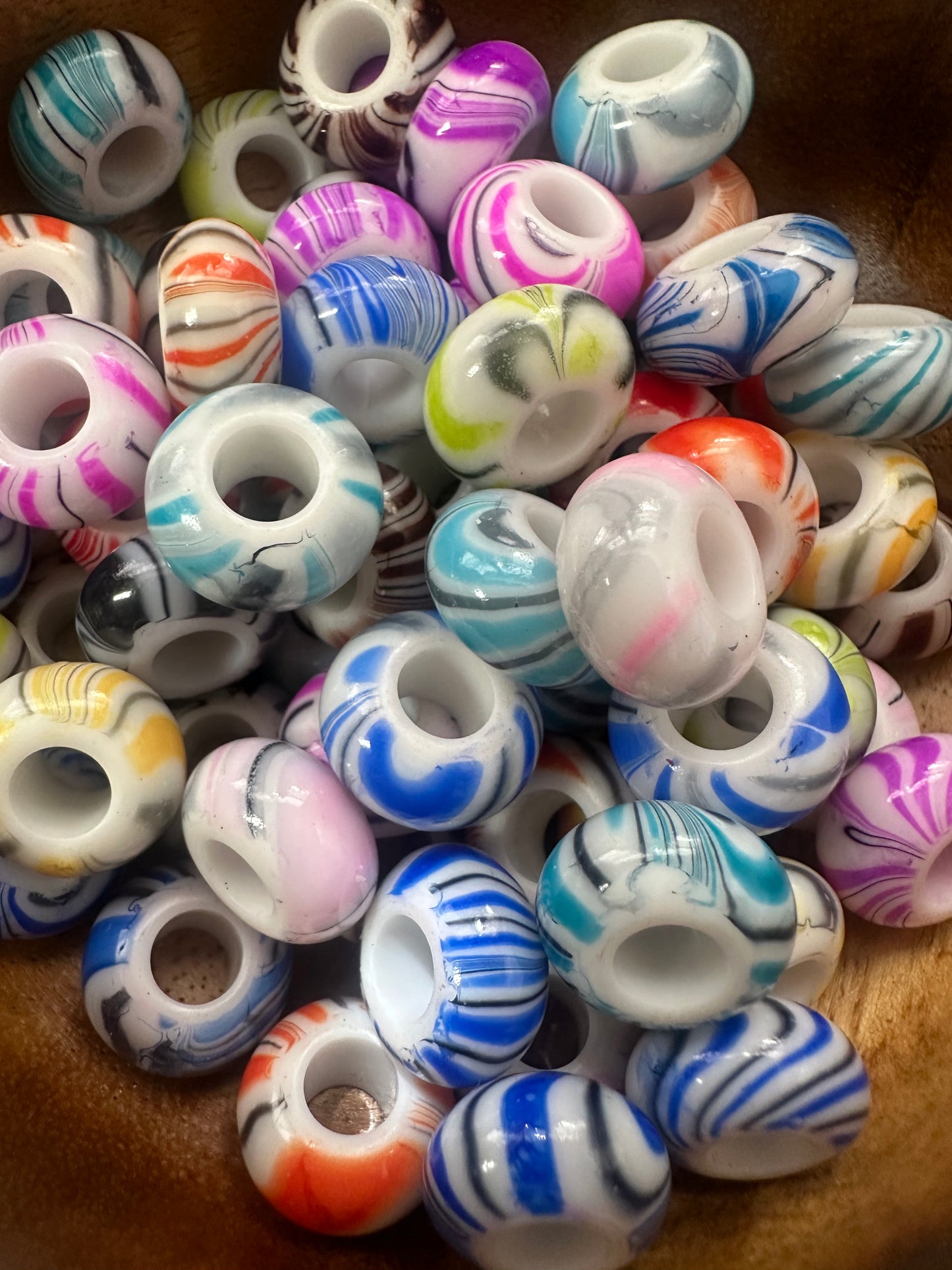 Acrylic Groovy Spacer Beads