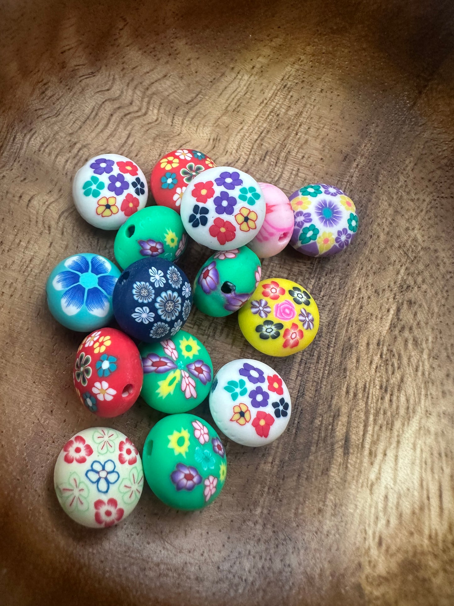 Floral Clay Beads