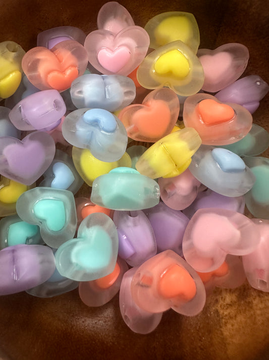 Acrylic Heart Beads