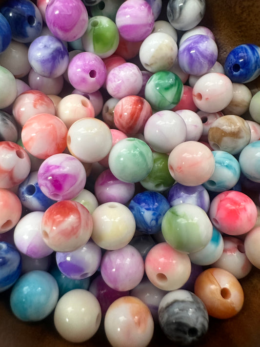 Small Acrylic Marble Beads