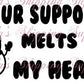 Your Support Melts My Heart Thermal Stickers