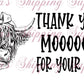 Cow Mail Thermal Stickers