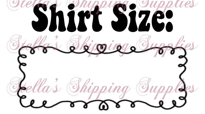 Shirt Size Thermal Stickers