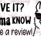 Leave A Review - Llama Thermal Stickers re