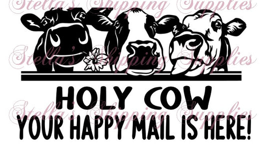 Cow Happy Mail Thermal Stickers