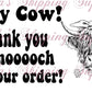 TY Cow Thermal Stickers