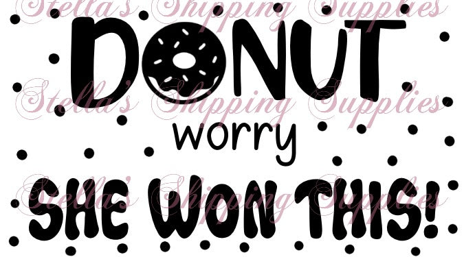 She Won - Donut Thermal Stickers