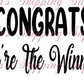 Congratulations Winner Thermal Stickers