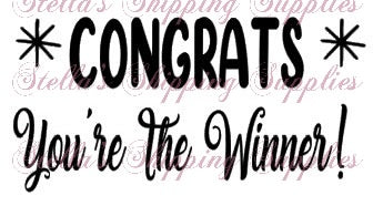 Congratulations Winner Thermal Stickers