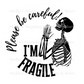 Praying Skeleton Fragile Stickers