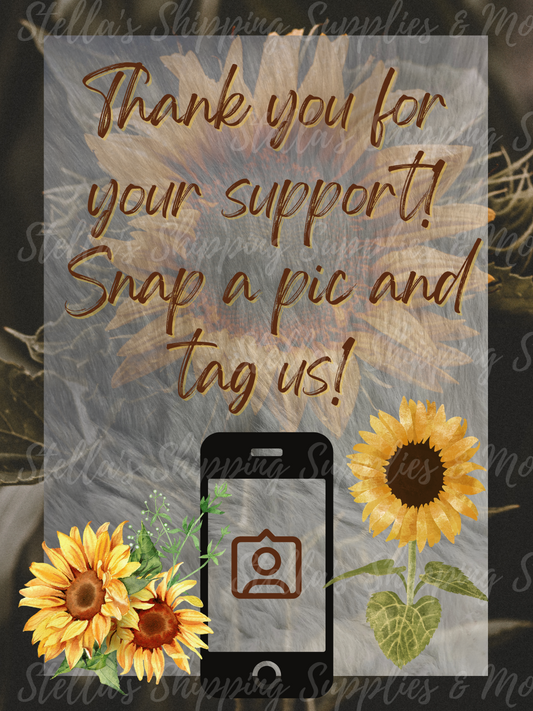 Dark Sunflower Snap A Pic Cards