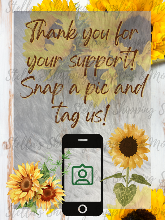 Light Sunflower Snap A Pic Cards