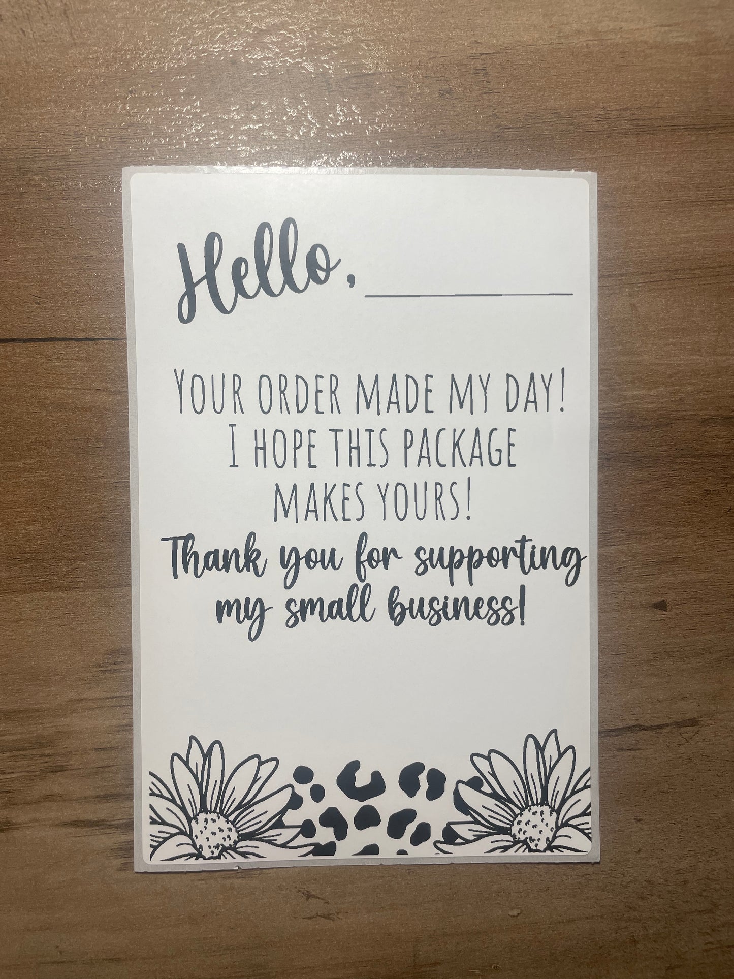 4x6 Hello-Cheetah Thermal Sticker