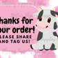 Cow Tag Us TY Cards