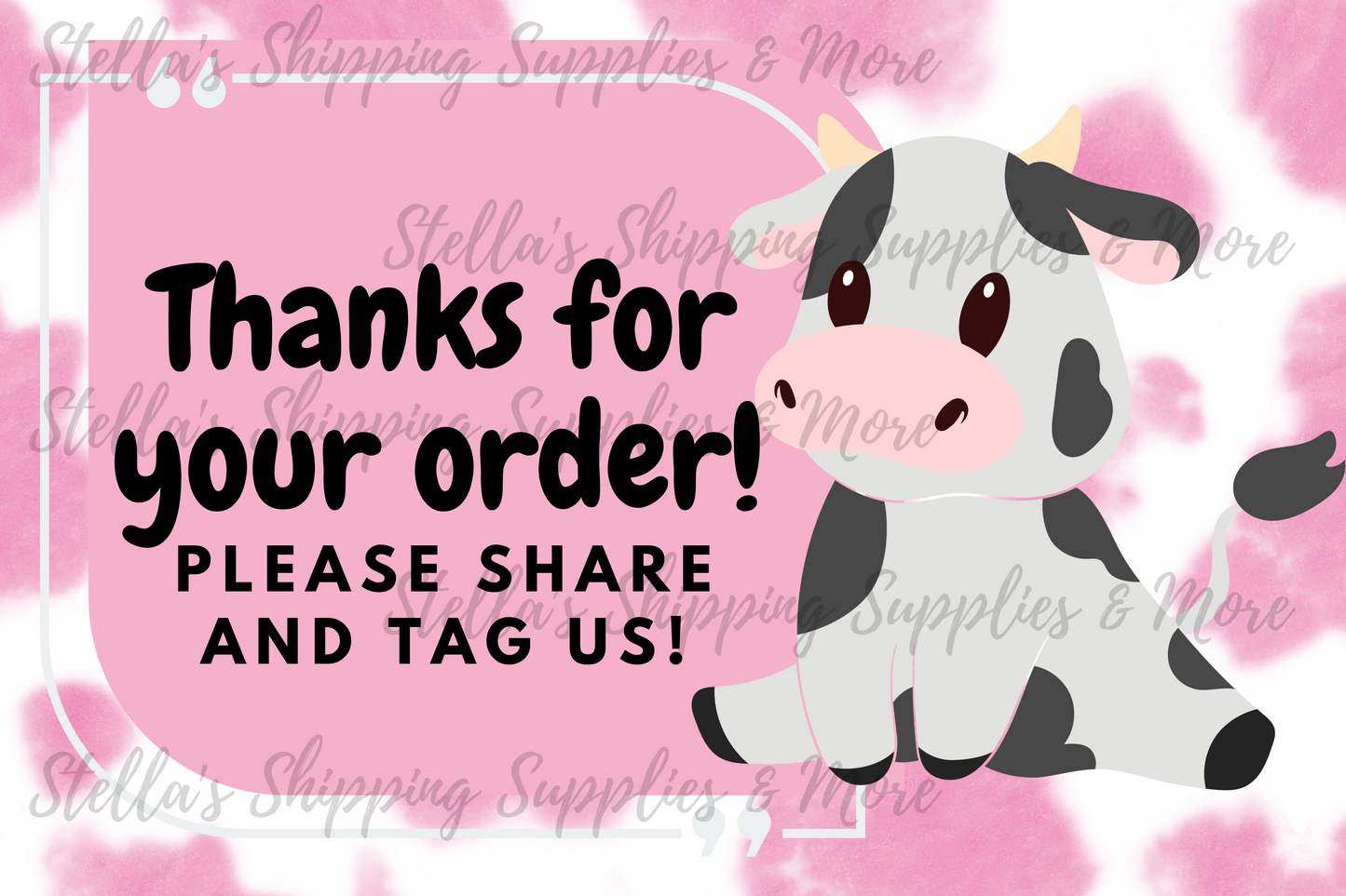 Cow Tag Us TY Cards