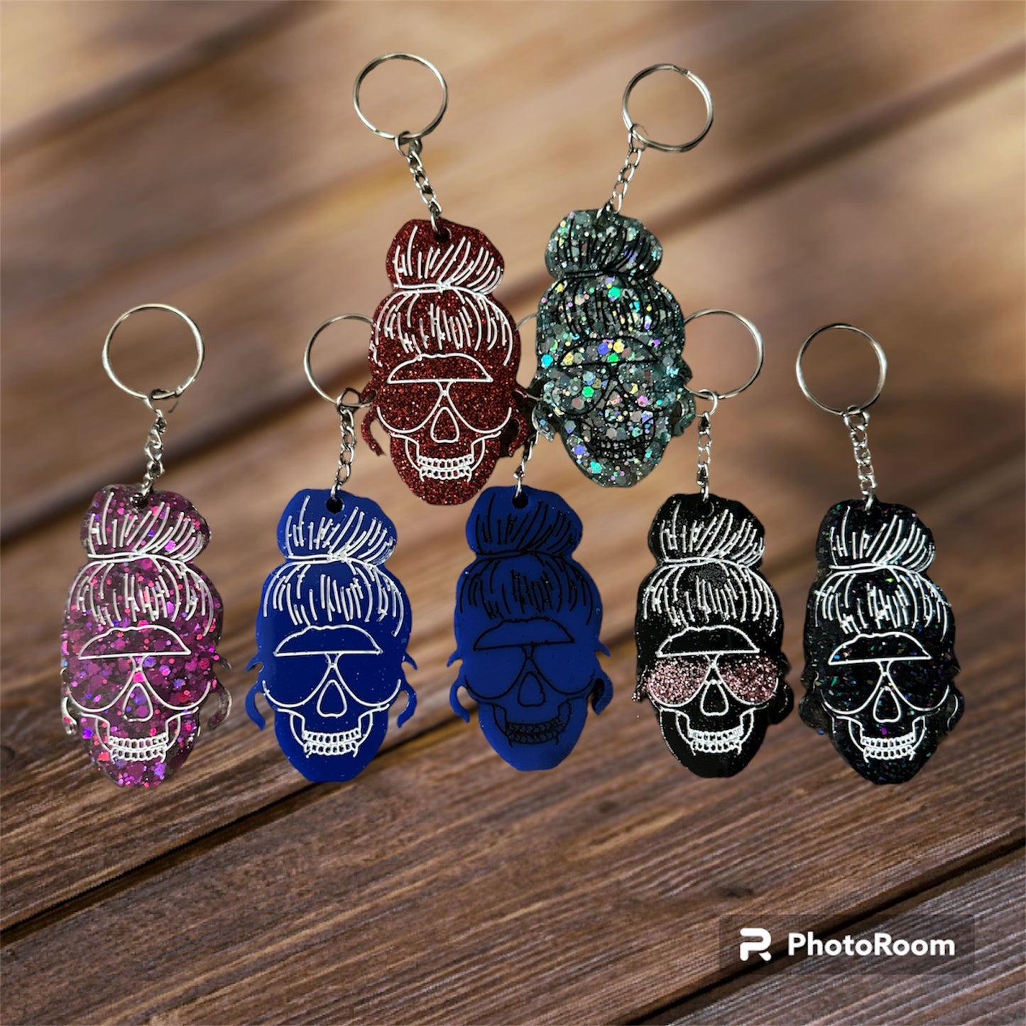 Skull Mom Keychain