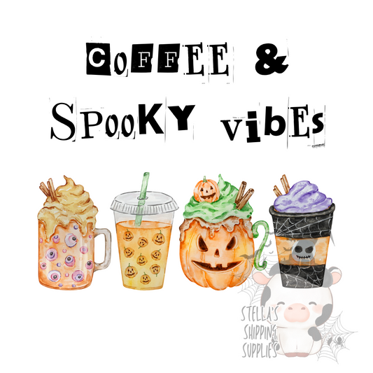 Coffee & Spooky Vibes Stickers