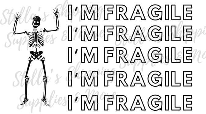 Skelly I’m Fragile Thermal Stickers