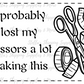 Lost Scissors Thermal Stickers