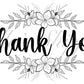 Flower Thank You Thermal Stickers