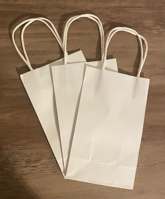 White 5.25x8.44x3 Kraft Bags