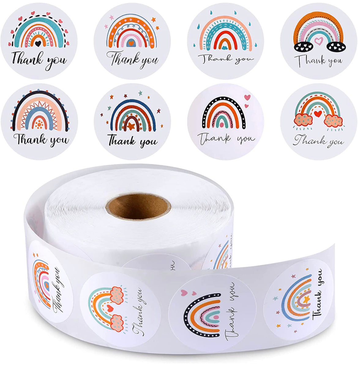 Boho Rainbow TY Stickers