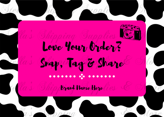 Pink Cow Snap/Tag/Share Business Cards