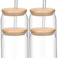 16oz Libby Glass W/Lid & Straw