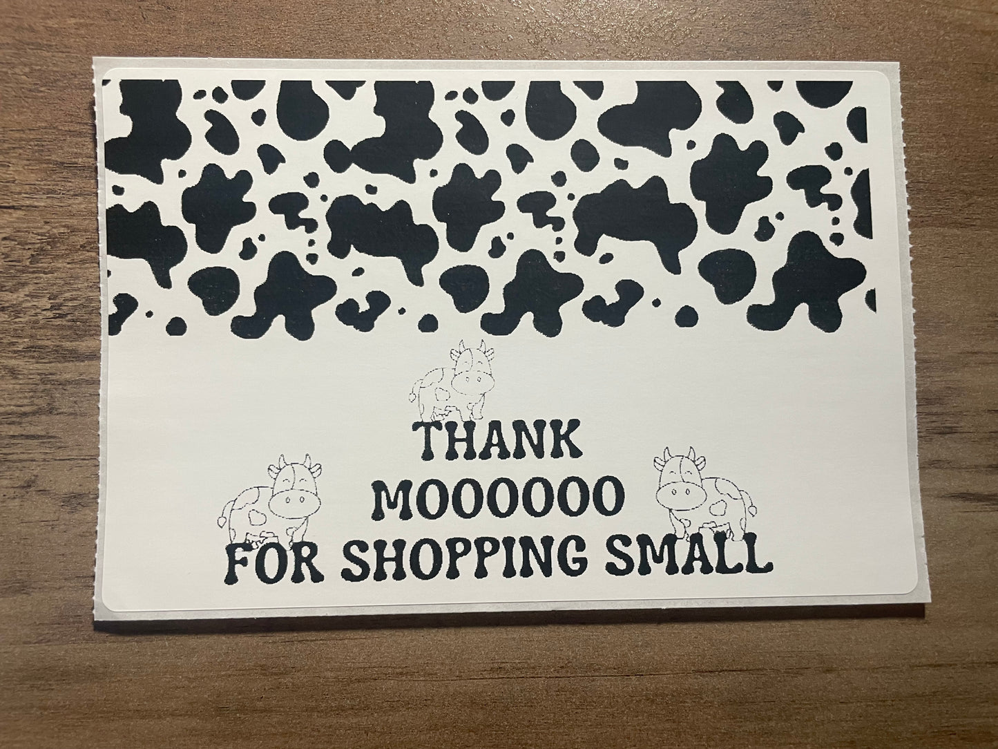 4x6 Thank Moo Thermal Sticker