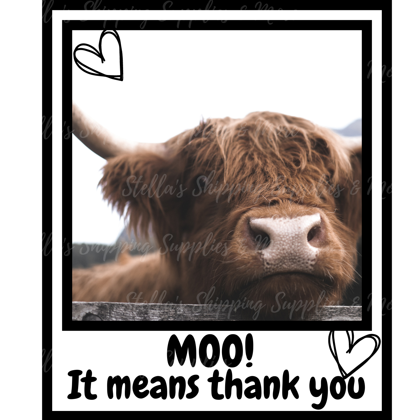 Moo Sticker – Stella's Shipping Supplies & More!