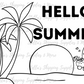 Hello Summer Thermal Stickers