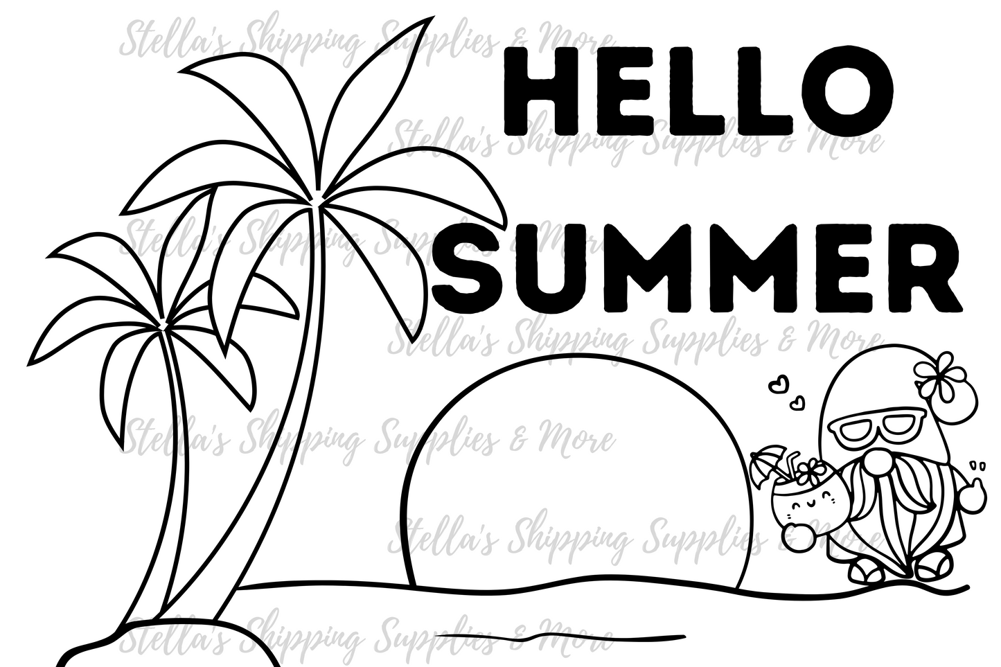 Hello Summer Thermal Stickers