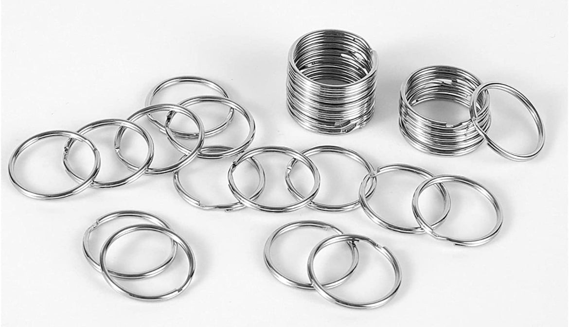 1” Silver Keychain Rings