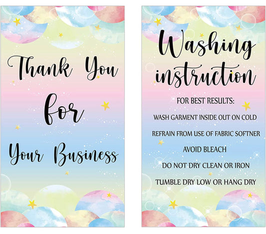 Tshirt Care Cards