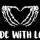 Skeleton Hand Love Thermal Stickers