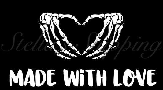 Skeleton Hand Love Thermal Stickers